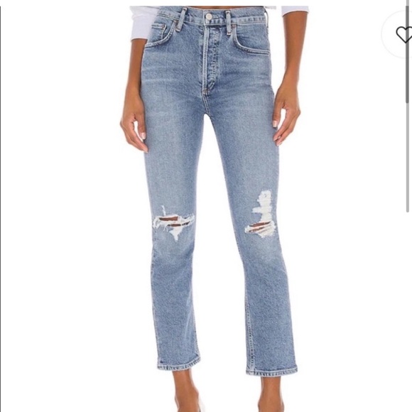 Agolde Riley distressed denim - Picture 2 of 2
